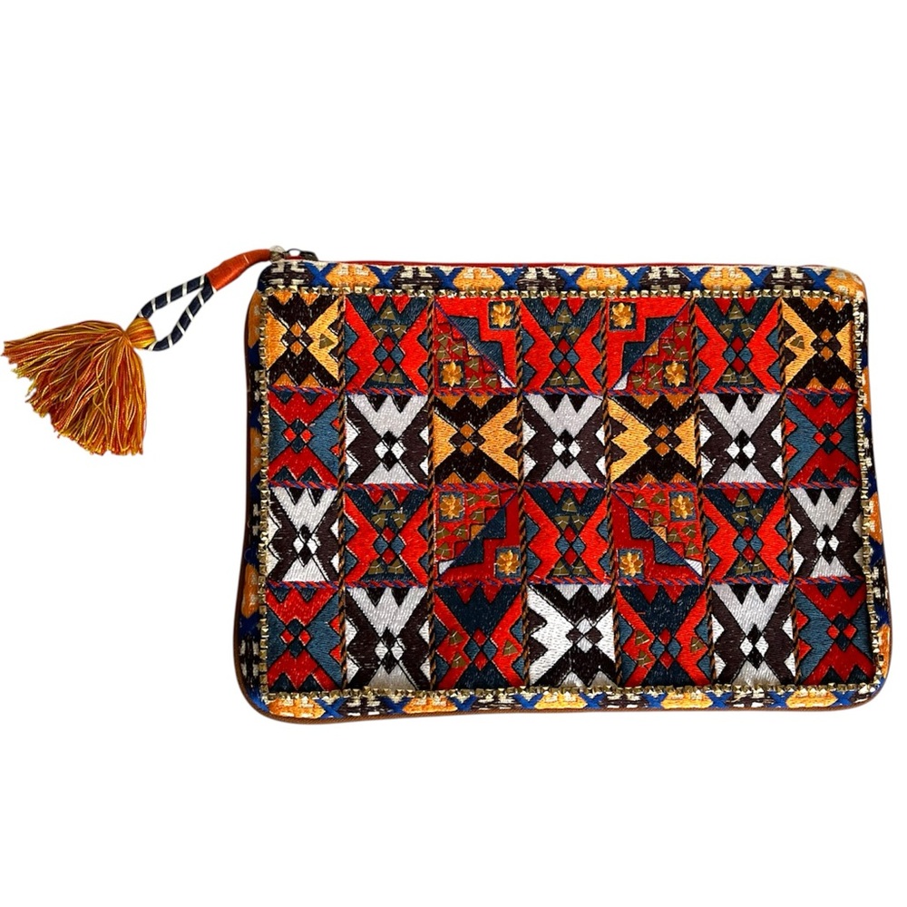 Steven by Steve Madden Lunar Spice Embroidered Zippered Clutch